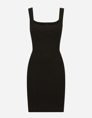 Dolce & Gabbana Short jersey sheath dress Black F6H0ZTFLRE1