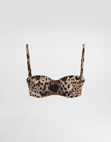 Dolce & Gabbana Sujetador de bikini balconette con estampado de leopardo Multicolor O1A16JFSGDM