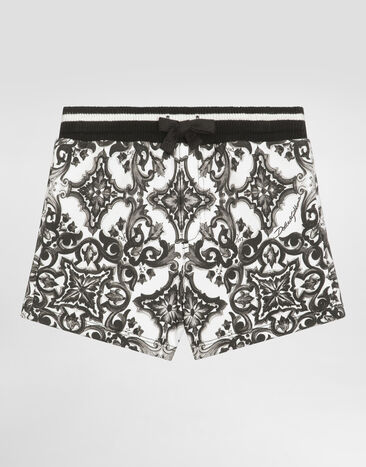 Dolce & Gabbana Majolica-print fleece bermuda shorts Multicolor L1JQS2II7HR