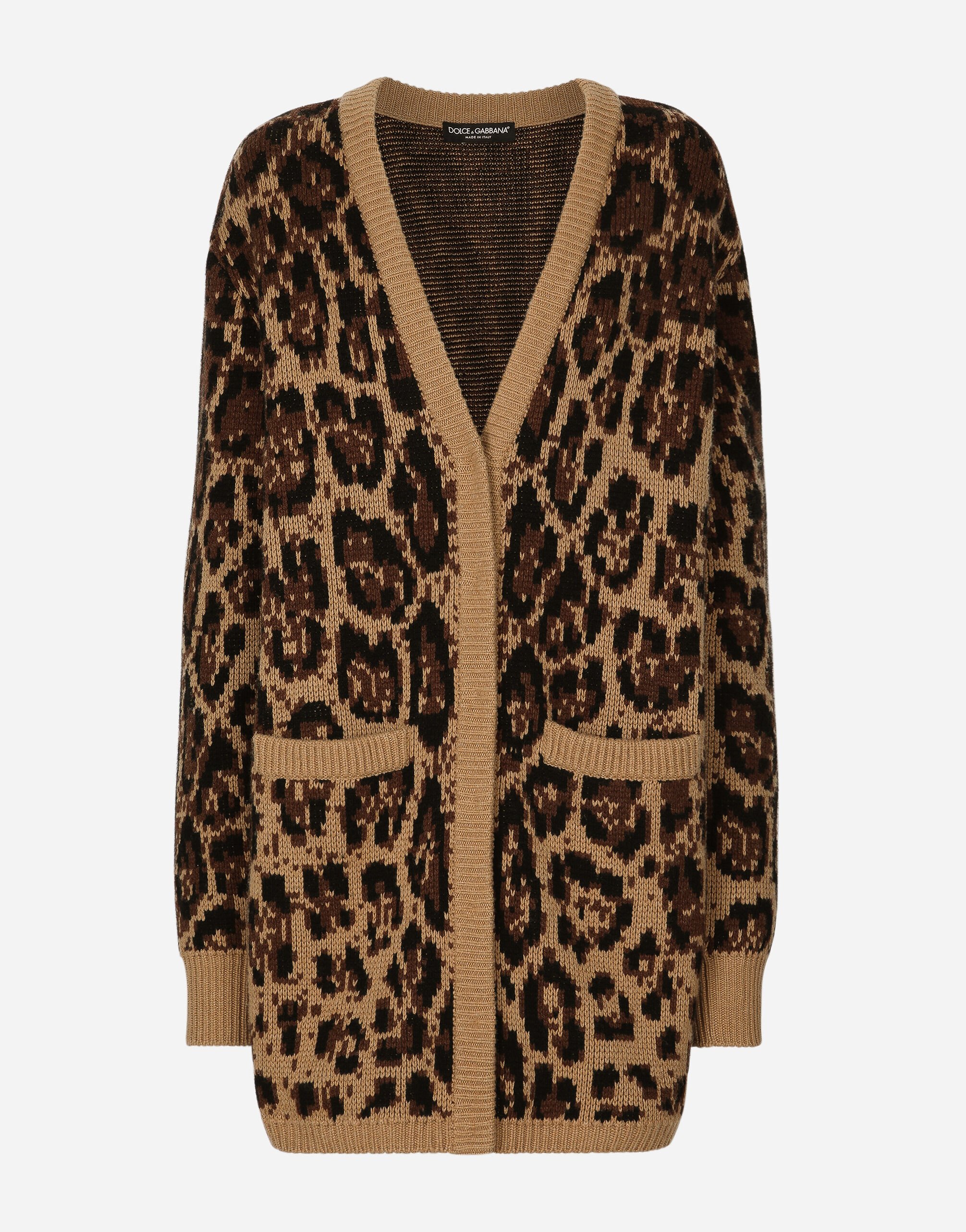 Cashmere leopard print cardigan discount