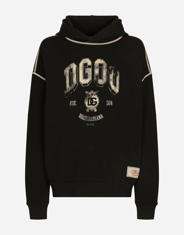 Dolce & Gabbana Oversize-Sweatshirt mit Kapuze und Logo Grün G9BDXZG7NON