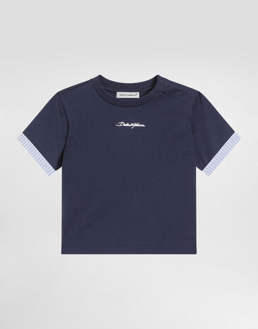 Dolce & Gabbana Jersey T-shirt with Dolce&Gabbana logo White L1JTIEG7N8T
