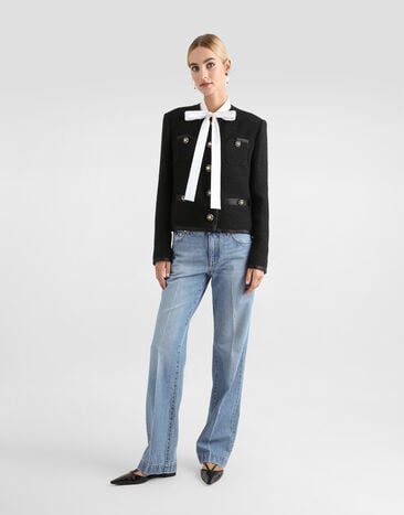 Dolce & Gabbana Jean loose en denim avec pli cassé Multicolore FTC8CDG8MB2