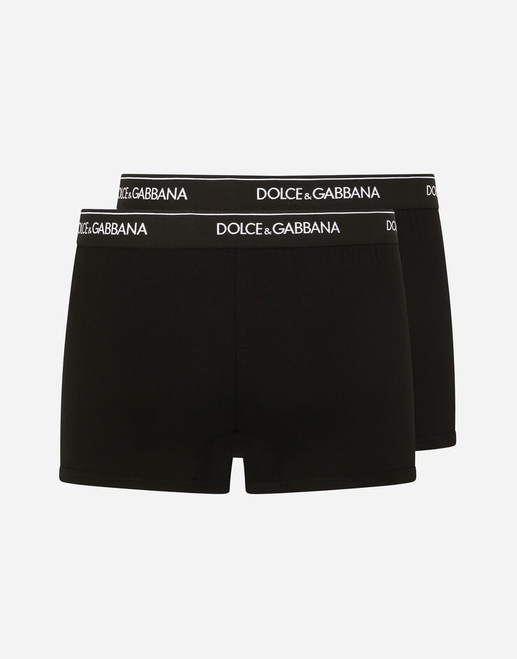 Dolce & Gabbana حزمة من اثنين بوكسر قطني مرن بقصة عادية أسود M9C07JONN95