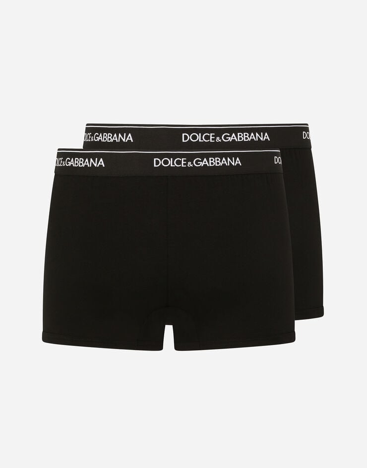 Dolce & Gabbana 弹力棉质中腰平角内裤（两件入） 黑 M9C07JONN95