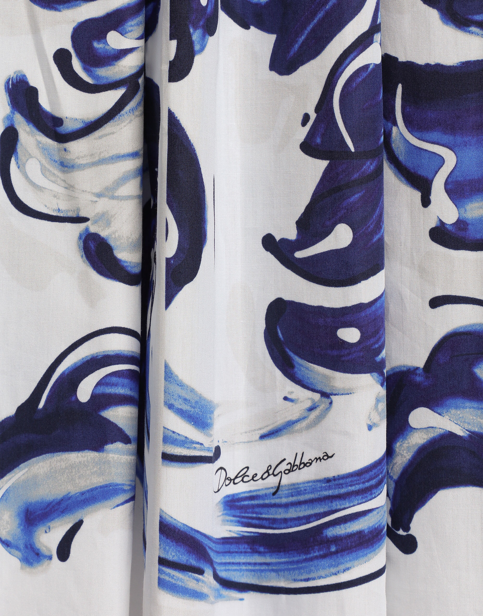 Majolica-print long poplin skirt in Print for Women