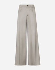 Dolce & Gabbana Wide-leg stretch silk pants Grey GP01PTFU4LB