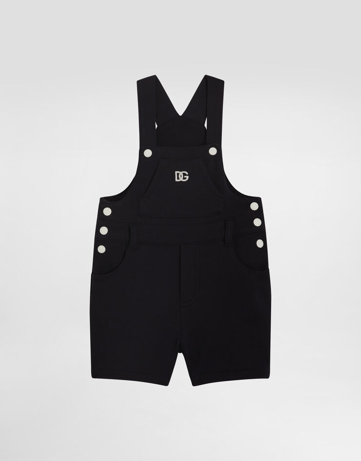 Dolce & Gabbana Fleece dungarees with DG logo Multicolor L1JQV4G7O7F