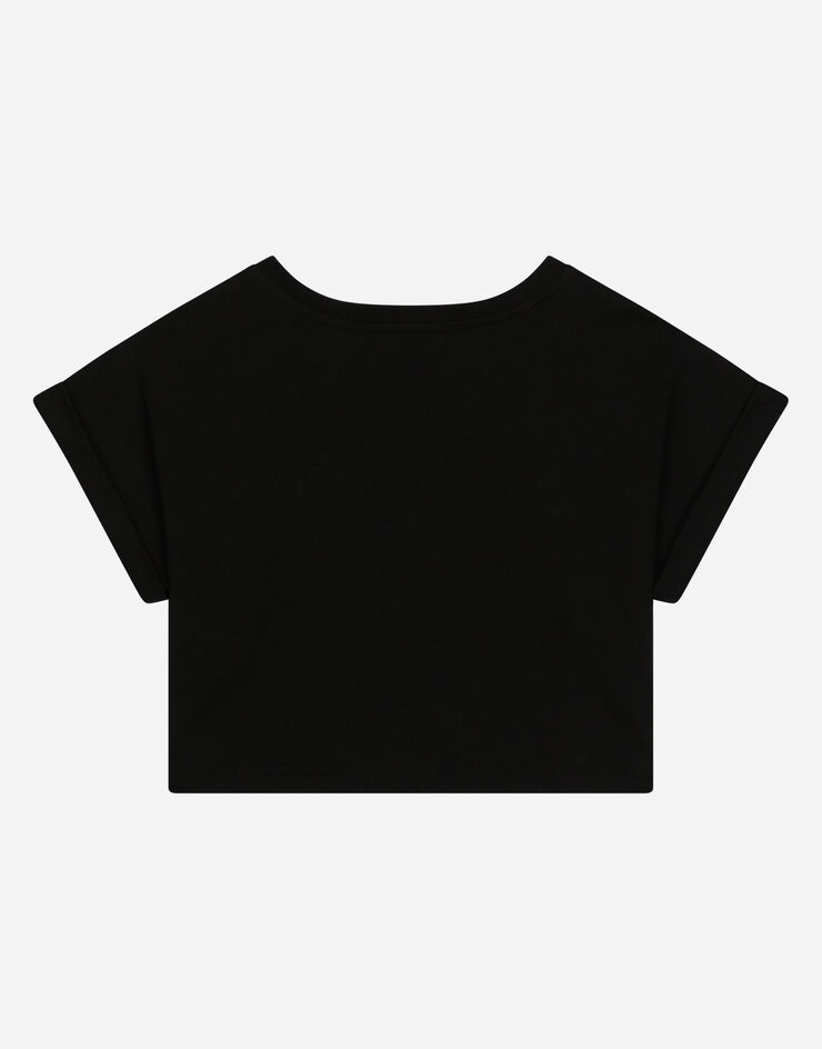 Dolce & Gabbana Jersey T-shirt with logo print Black L5JTIHG7I0L