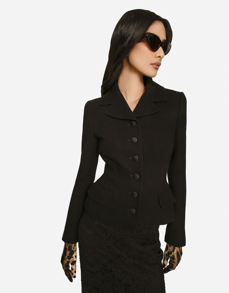 Dolce & Gabbana Однобортный пиджак из натуральной шерсти черный F26AJTFU23Q