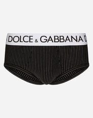 Dolce & Gabbana Two-way stretch jersey Brando briefs with striped print Black M3A27TFU1AU