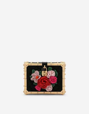 Dolce & Gabbana Tasche Dolce Box aus gehäkeltem Raphiabast Drucken BB5970AT878