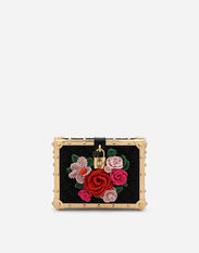 Dolce & Gabbana Sac Dolce Box en raphia travaillé au crochet Lilas BB7567AQ920