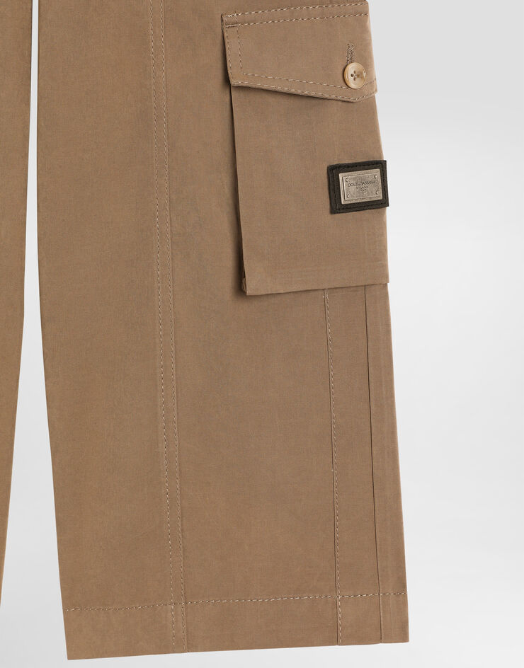 Dolce & Gabbana Waxed faille cargo trousers Beige L53P58HUMS8
