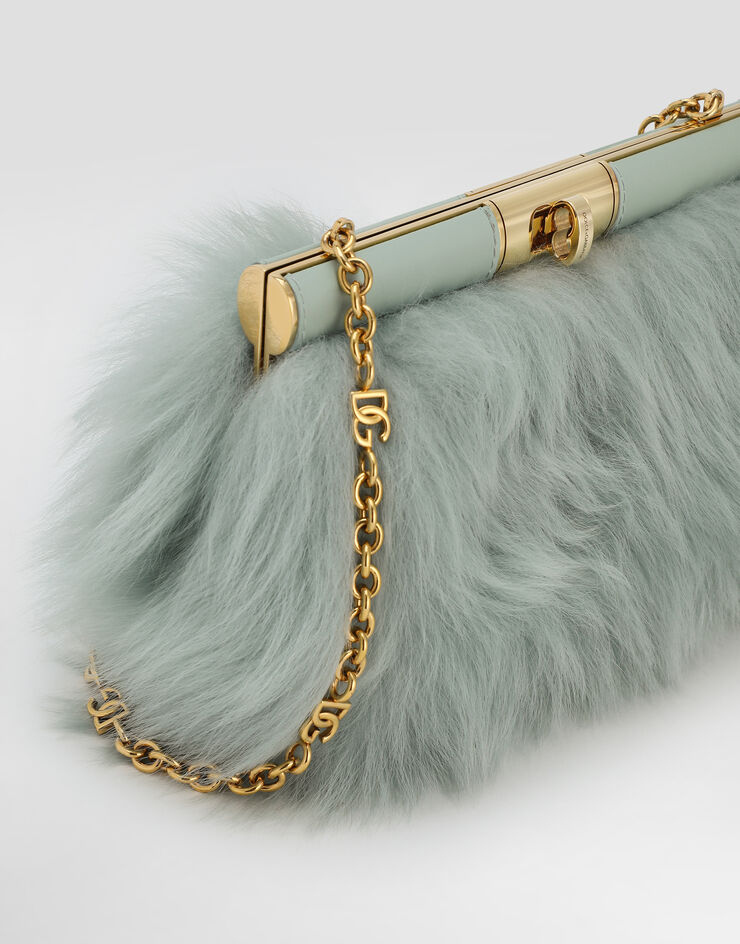 Dolce & Gabbana Marlene shoulder bag in shearling and calfskin Multicolor BB7635A0527