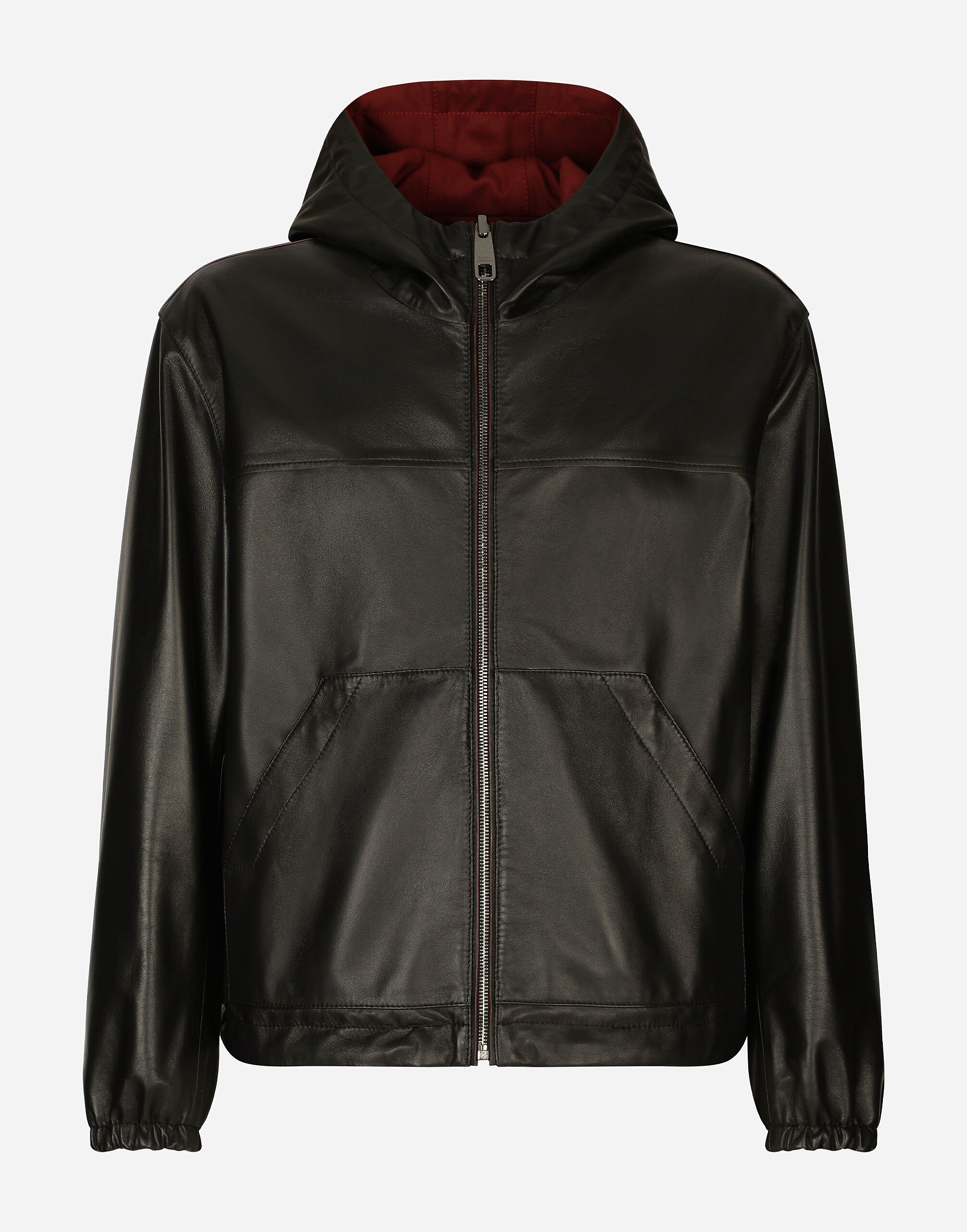 Dolce & Gabbana Reversible stretch wool and leather jacket Black M4E45TONO06