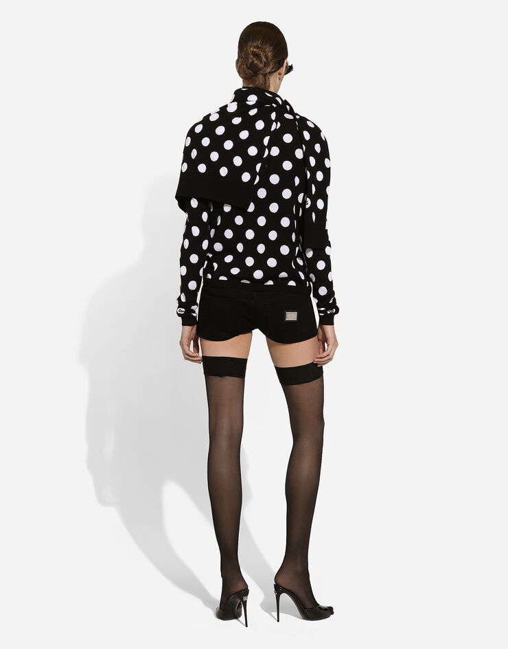 Dolce & Gabbana Wool and silk sweater with polka-dot inlay Print FXX06TJCVYK