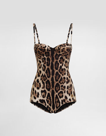 Dolce & Gabbana Leopard-print one-piece balconette swimsuit Multicolor O9A13JONO11