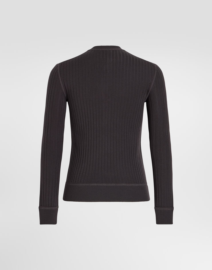 Dolce & Gabbana Serafino virgin wool pullover Dolce & Gabbana Serafino virgin wool pullover Grey GXX74TJCVZ3