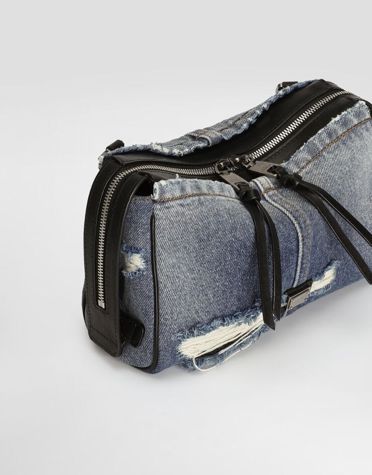 Dolce & Gabbana Borsa a spalla Vittoria in denim patchwork Blu BM2049AY768