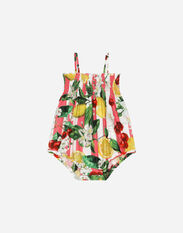 Dolce & Gabbana Poplin romper suit with lemon and cherry print White DK0065A1293