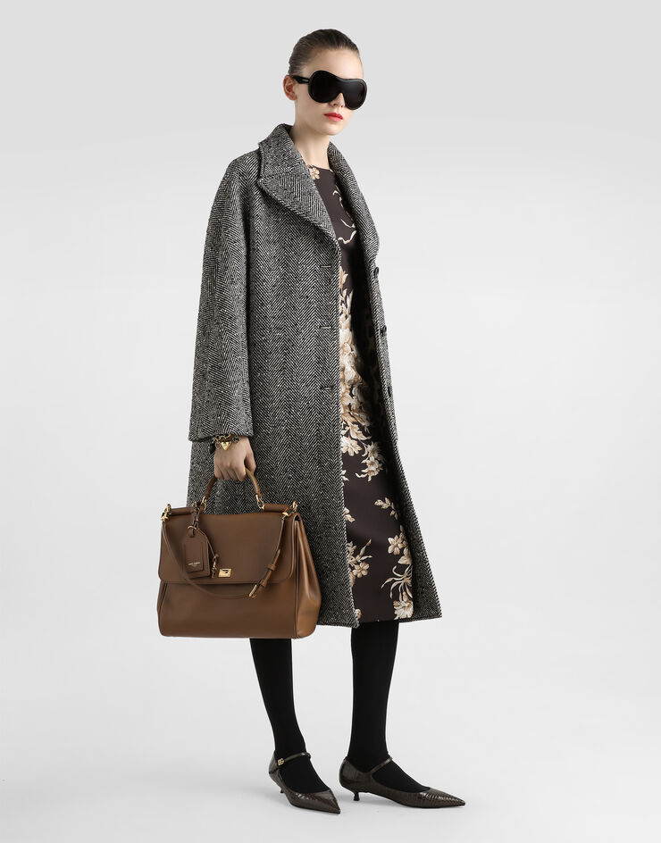 Dolce & Gabbana 玫瑰印花素绉缎连衣裙 版画 F6GASTFSA7Y