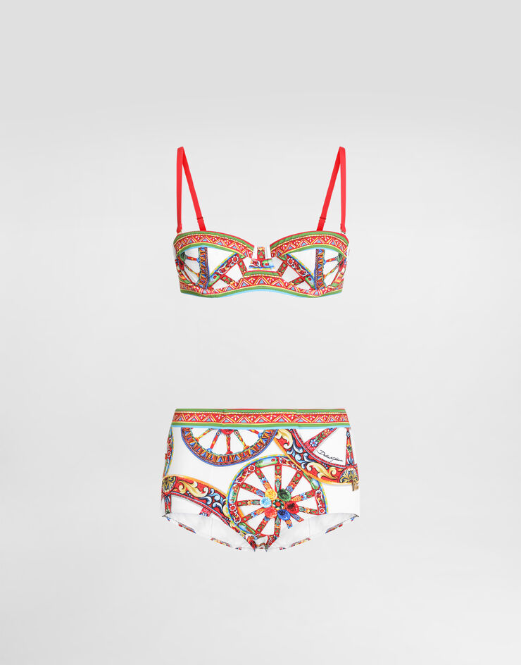 Dolce & Gabbana Carretto-print balconette bikini Multicolor O8A27JON0HE