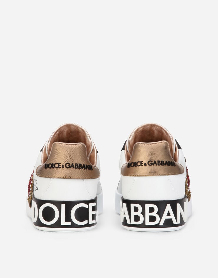 Dolce & Gabbana Zapatillas Portofino en piel de becerro con bordado Multicolor CK1544AZ138