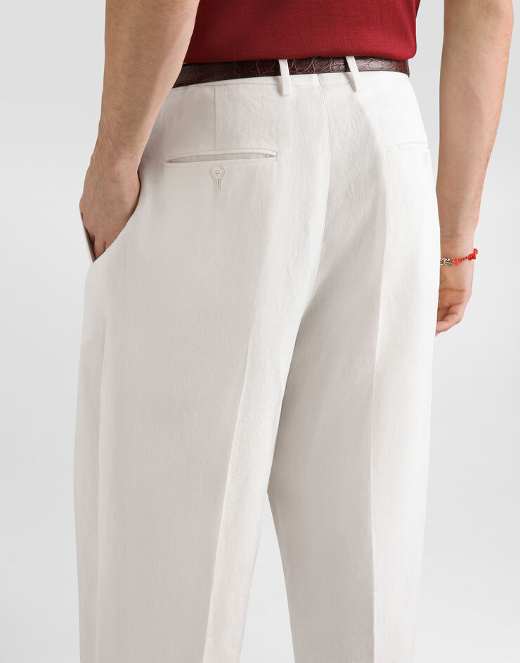 Dolce & Gabbana Linen trousers White GP1X1TFU4MN