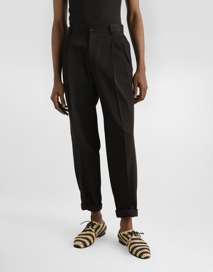 Dolce & Gabbana Cotton gabardine pants with double darts  GP10DTFUFNV