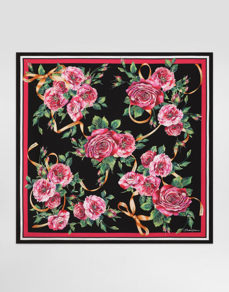 Dolce & Gabbana Rose-print silk twill foulard (90x90) Print FN090RGDCUJ