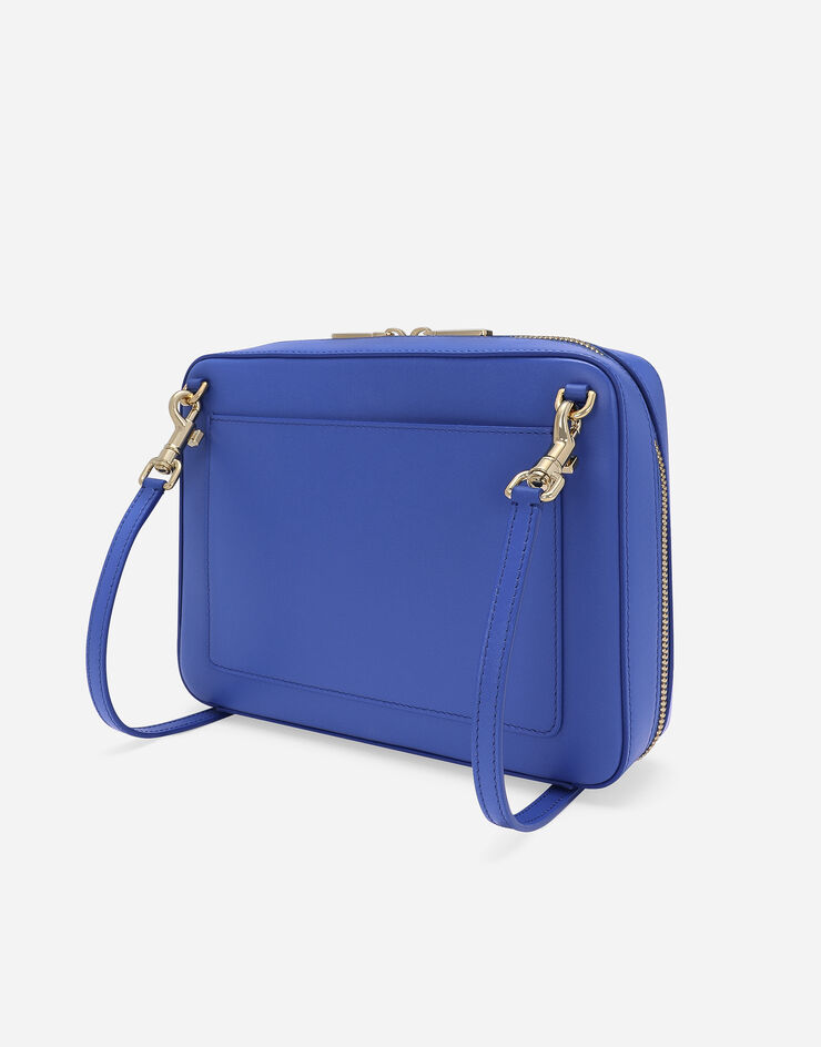 Dolce & Gabbana Camera bag logo DG moyen format en cuir de veau Bleu BB7290AW576