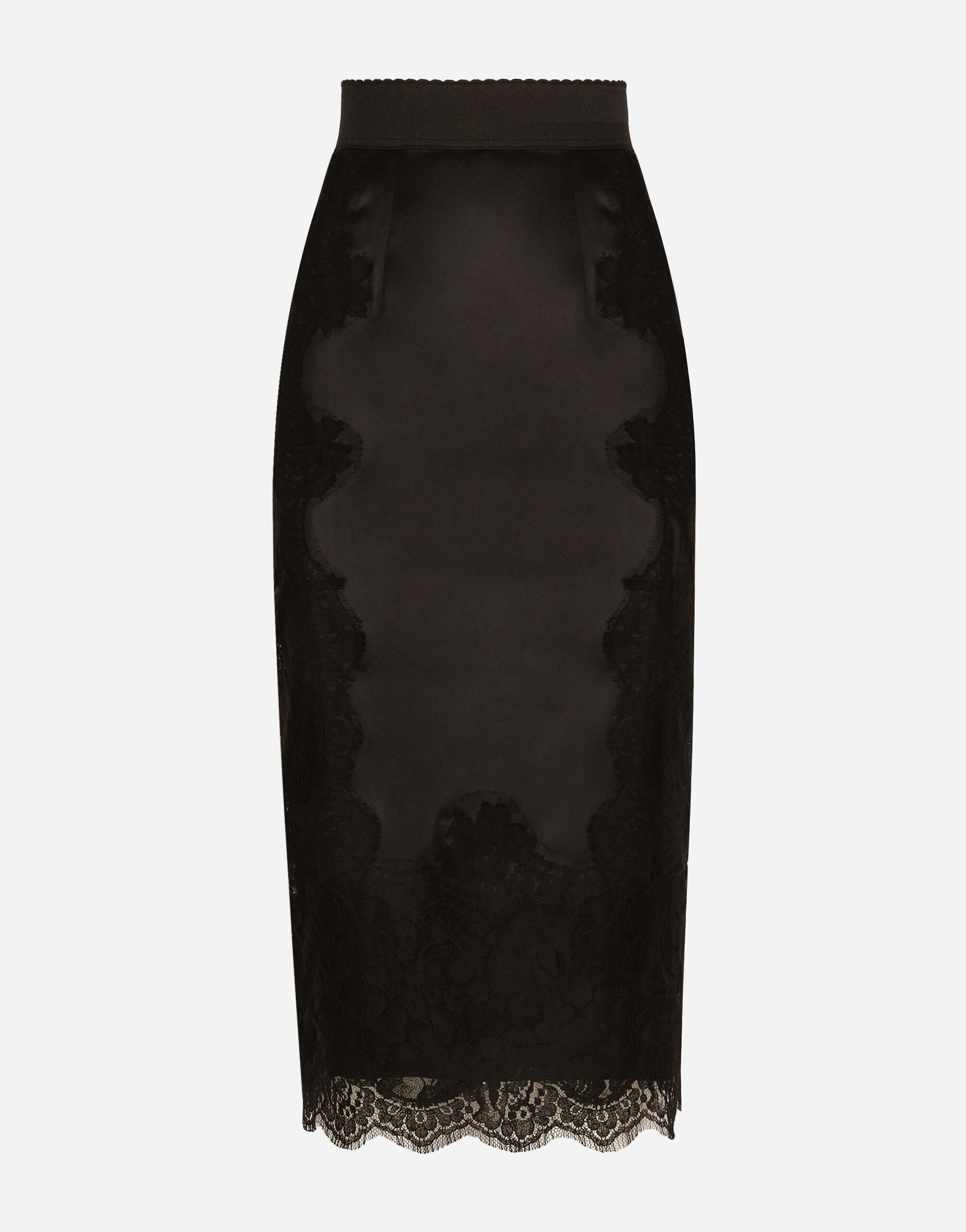 Dolce & Gabbana 缎布中长半裙 黑 BB6002AI413