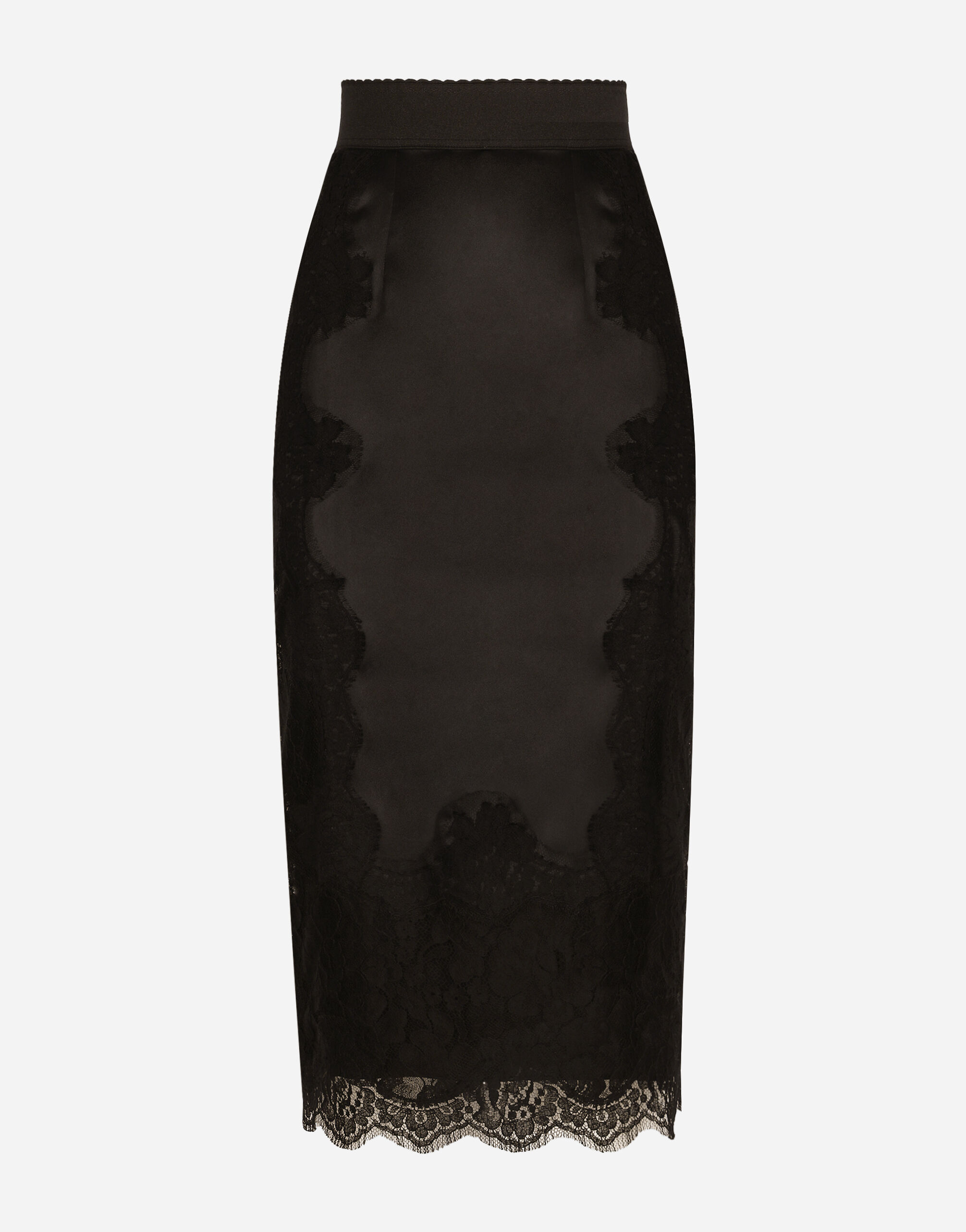 Dolce & Gabbana Satin midi skirt female Black