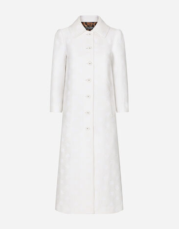 Dolce & Gabbana Abrigo de jacquard con motivo integral del logotipo DG Blanco F0C4BTFJTBP