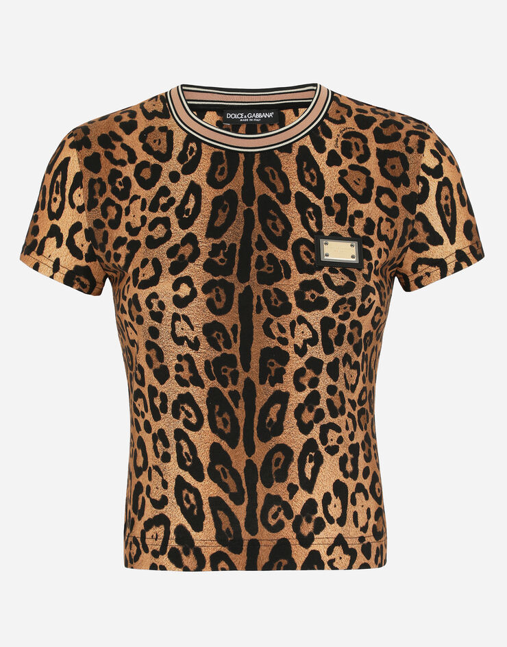 Dolce & Gabbana Camiseta de manga corta Crespo Leo Imprima I8502WHS7OF