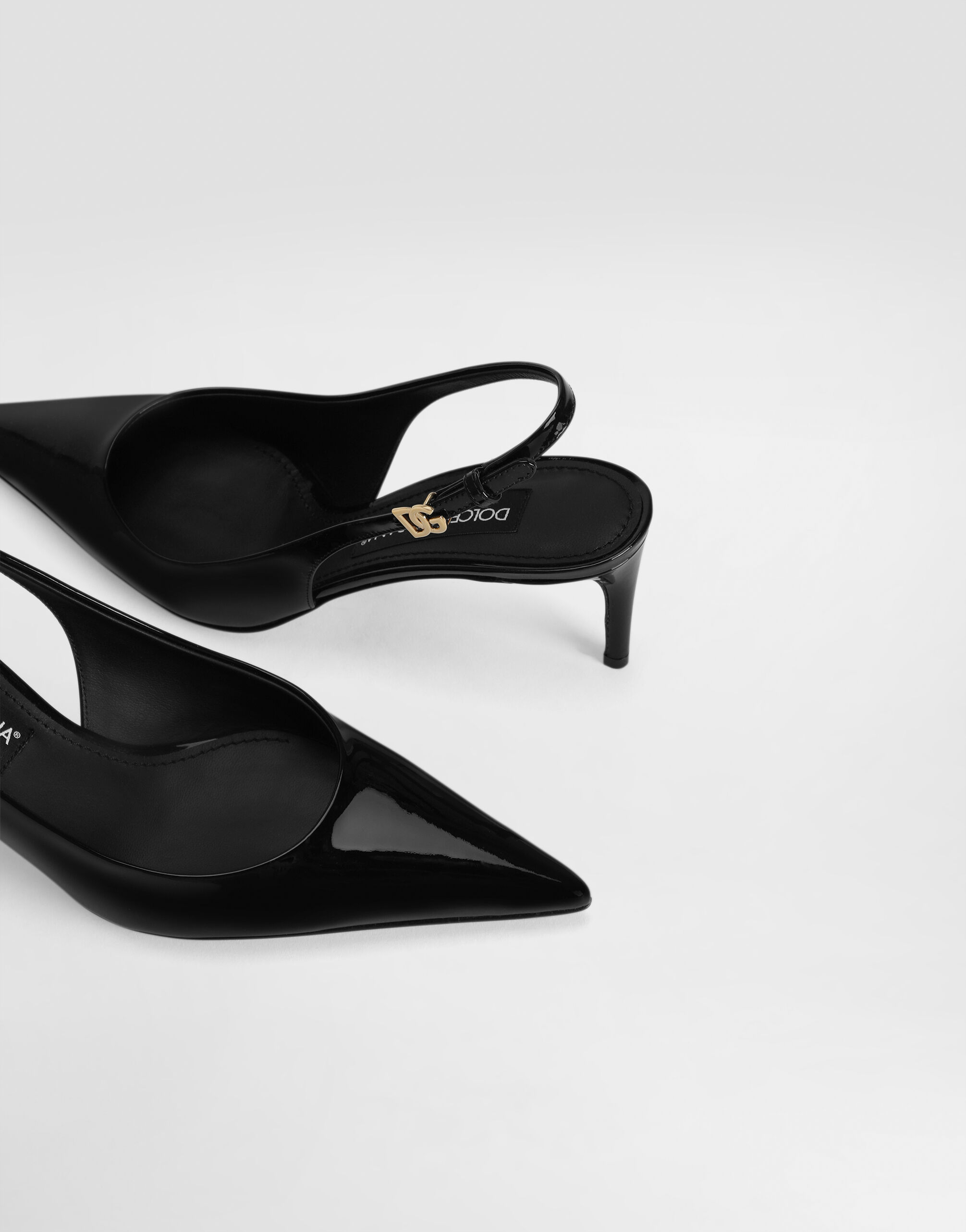 ブラックのウィメンズ スリングバックパンプス エナメル | Dolce&Gabbana®