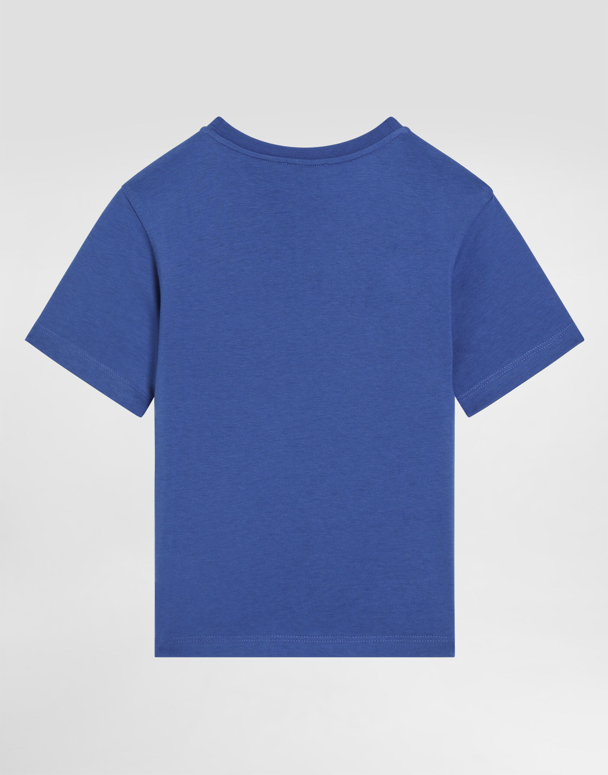 Jersey T-shirt with logo tag in Azul for Boys | Dolce&Gabbana® US