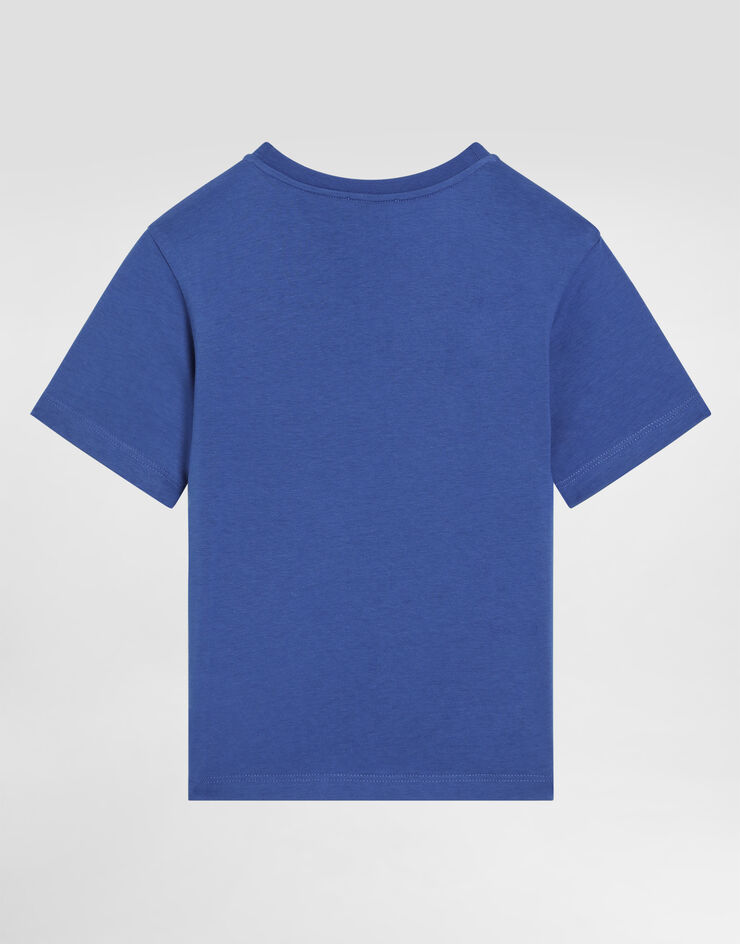 Dolce & Gabbana Jersey T-shirt with logo tag Azul L4JTBLG7M4S