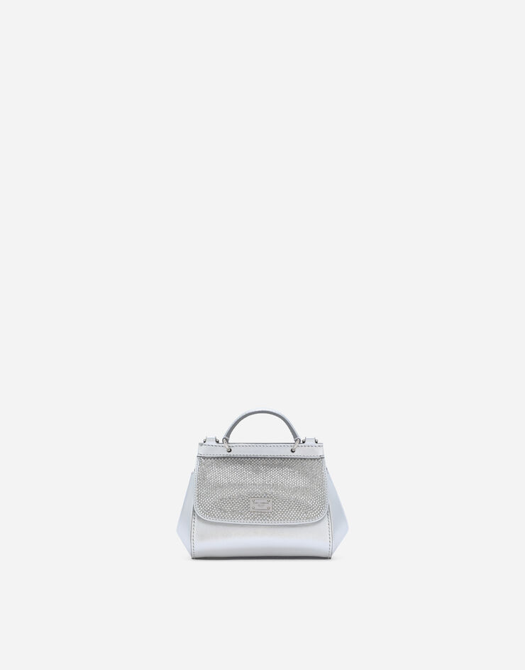 Dolce & Gabbana Minibolso Sicily de napa y strass termoadhesivos Plateado EB0003AA630
