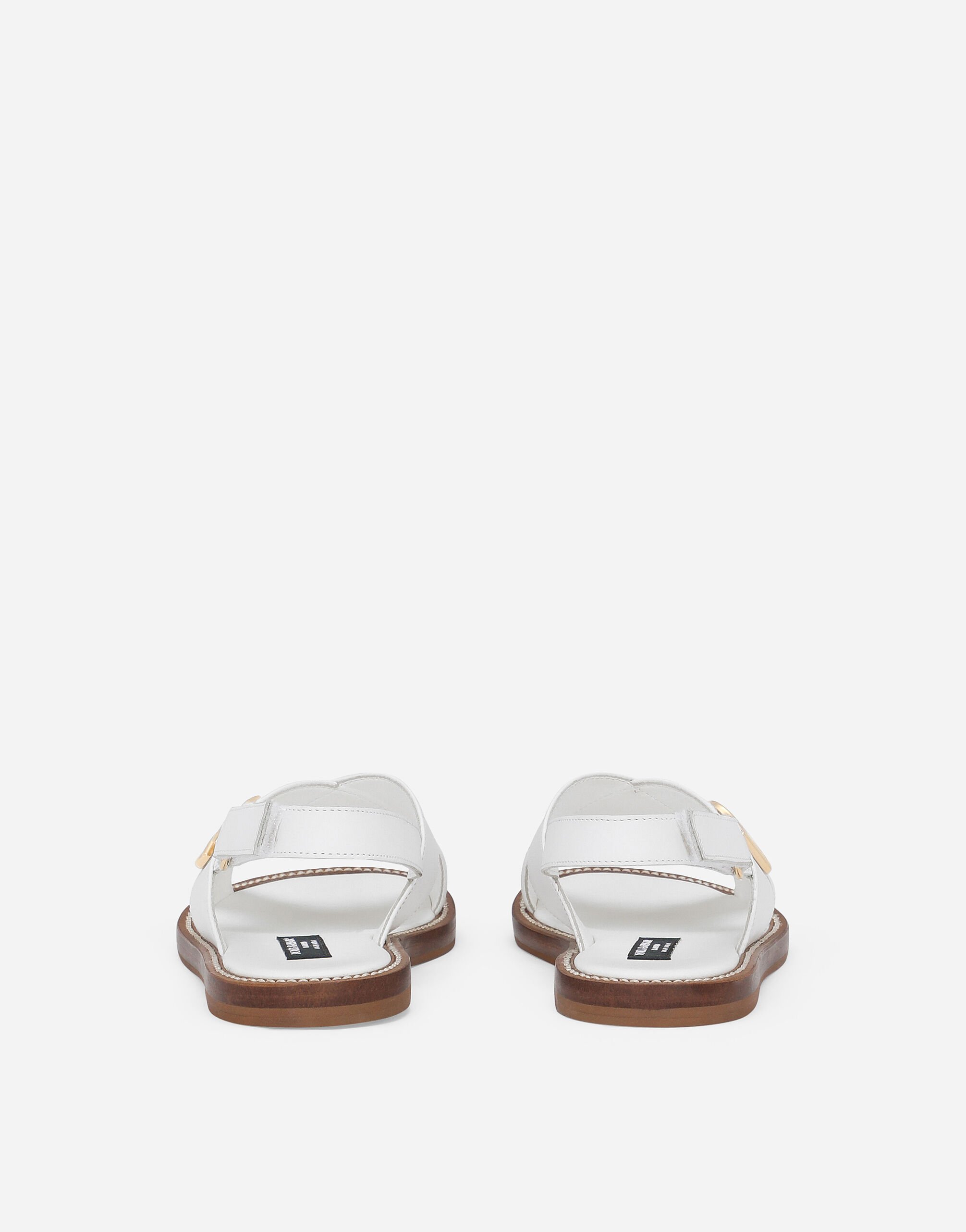 Calfskin sandals with DG logo in White for Girls