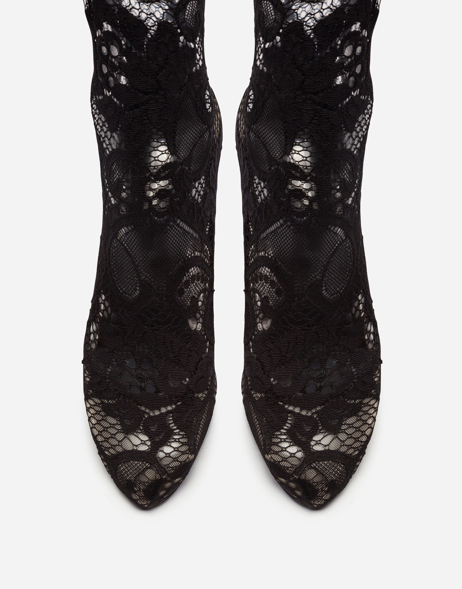 ブラックのウィメンズ BETTE アンクルブーツ ストレッチレース