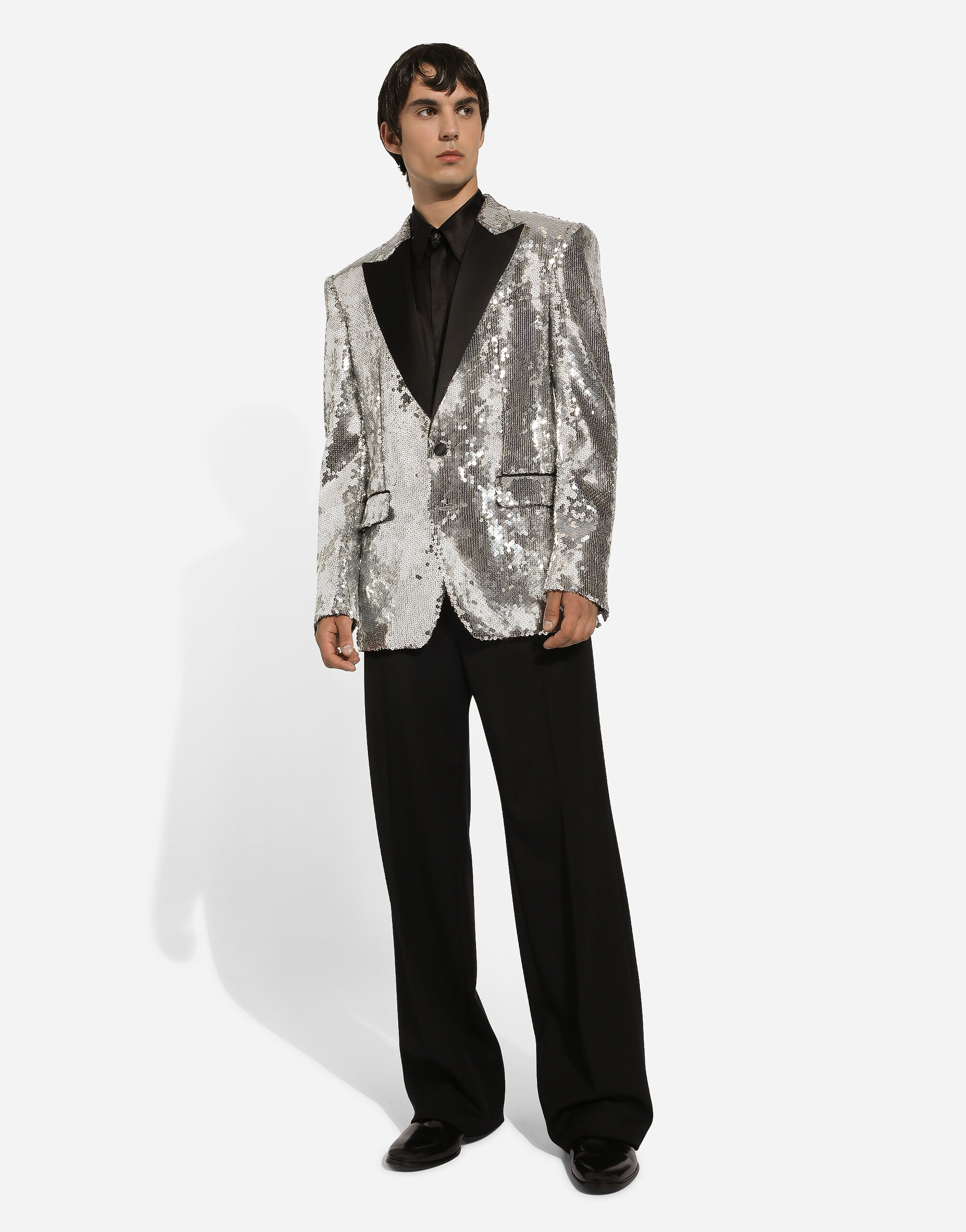 Silver sequin 2025 tuxedo jacket