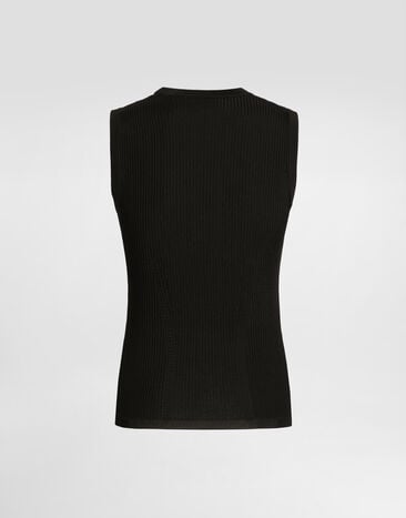 Dolce & Gabbana توب من تريكو Black FXTA3TJAIR5