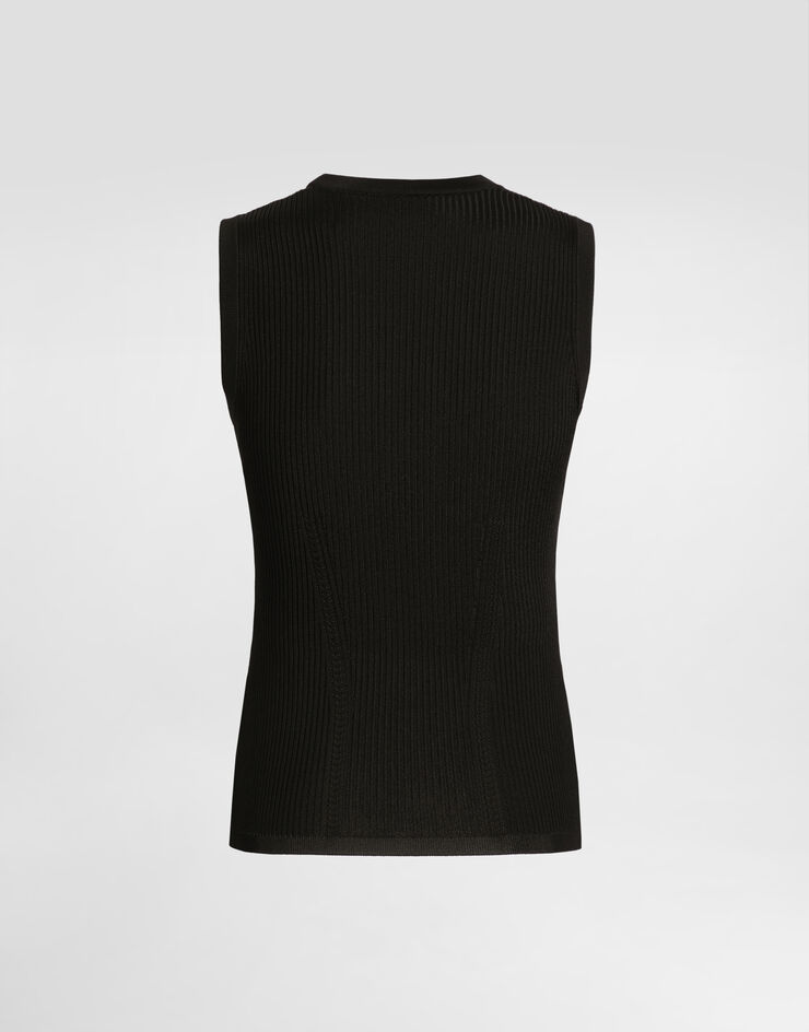 Dolce & Gabbana توب من تريكو Black FXTA3TJAIR5