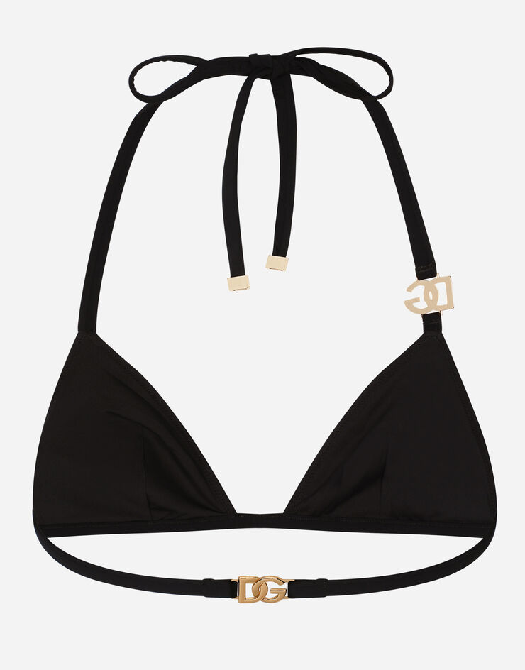 Dolce & Gabbana Triangle bikini with DG logo Black O1A32JFUGA2