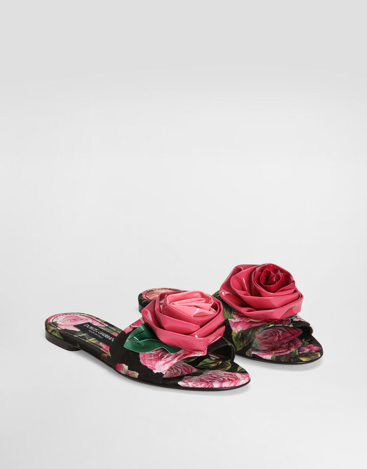 Dolce & Gabbana Printed brocade sliders Print CQ0634A6N91