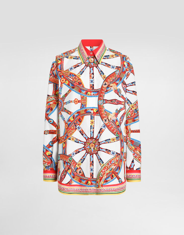 Dolce & Gabbana カレット プリント ポプリン シャツ マルチカラー F5U55TGDDTE