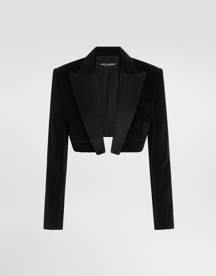 Dolce & Gabbana Velvet Spencer tuxedo jacket Black F2919TFUVG7