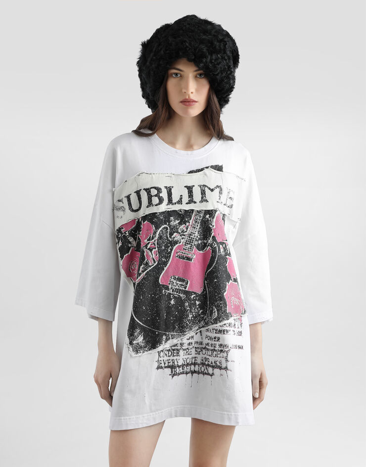 Dolce & Gabbana Jersey t-shirt with print Multicolor F8V94TGDDIC